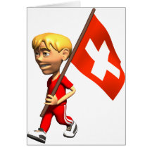 3D Switzerland Greeting Cards