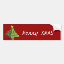 3D XMAS Tree Bumper Stickers