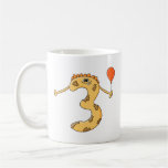 3rd Birthday. Yellow birthday monster cartoon. Mug