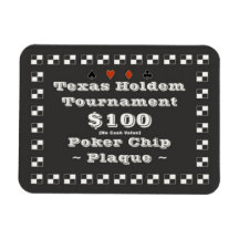 3x4 Texas Holdem Poker Chip Plaque $100 Flexible Magnet