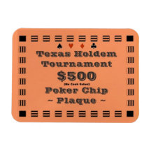 3x4 Texas Holdem Poker Chip Plaque $500 Vinyl Magnet