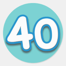 40 Year Birthday or Anniversary - Add Text Round Sticker