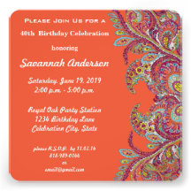 40th Birthday Party Custom Invitation