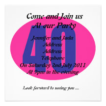 40th Party Invitation