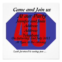 40th party invitation template