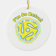 45 RPM Adapter So Retro Christmas Ornament