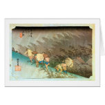 46. 庄野宿, 広重 Shōno-juku, Hiroshige, Ukiyo-e Greeting Cards