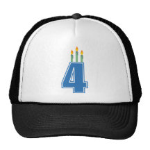4 Birthday Candles (Blue / Green) Hat