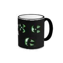 4 Lit Jack-O-Lanterns - Green Mugs