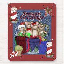 4 Teddies Christmas Love Mousemats