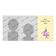 4th Birthday Cartoon Character. Custom Photo Card