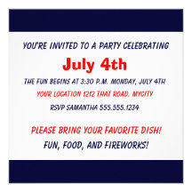 4th of July BBQ Personalized Announcement