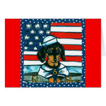 4th of July Dachshund Greeting Card