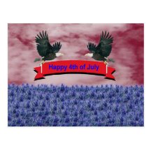4th of July Eagles Postcard