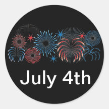 4th of July Independence Day Round Sticker