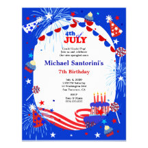 4th of July Kid's Birthday Party Invitation