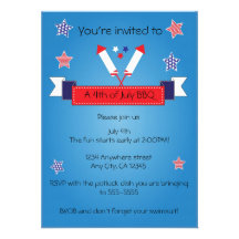 4th of july Patriotic Firecracker invitation