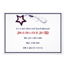 4th of July Patriotic Star Light Custom Invitation