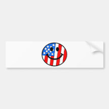 4th of July Smiley Bumper Sticker