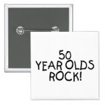 50 Year Olds Rock Pinback Buttons