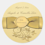 50th Anniversary Gold 1.5" Diameter Round Sticker