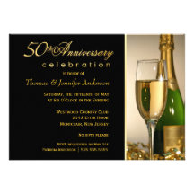 50th Anniversary Party Invitations with Monogram