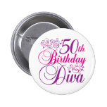 50th Birthday Diva Pins