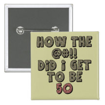 50th Birthday Favour Button