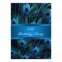 50th Birthday Invitation Peacock 50th Birthday