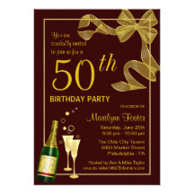 50th Birthday Party Invitations Customise the Year