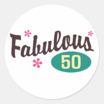 50th Birthday Round Stickers