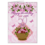 50th Birthday Special Lady, Roses And Flowers - 50 Greeting Card