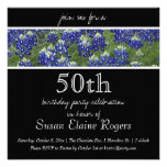 50th Birthday Texas Bluebonnets Floral Invitation invitations