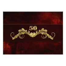50th Wedding Anniversary - Gold ELegance Invites