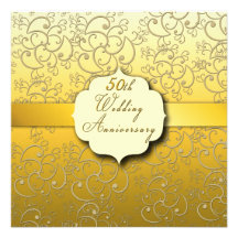 50th Wedding Anniversary - Golden Custom Announcement