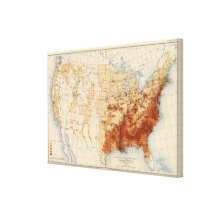 55 Density Negro population Canvas Prints