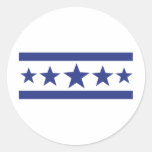 5 blue stars round stickers