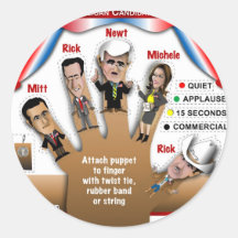 5 GOP Finger Puppets Round Stickers