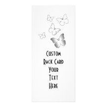 5 White Butterflies Personalized Rack Card