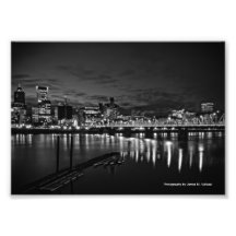 5 X 7 - Portland Skyline at Night #2 Photographic Print