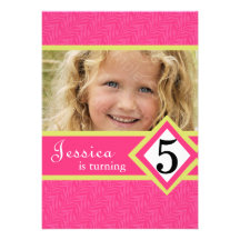 5 Year Old Birthday Party Invitations Zebra GIRL