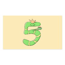 5th Birthday Cartoon, green. Business Cards
