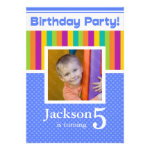 5th Birthday Party Invitations Fun Neon Boy