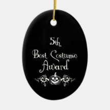 5th Place B&W Jack & Vines Best Costume Award Christmas Tree Ornament