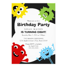 5x7 Silly Monsters Birthday Invite