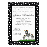 5x7 Zebra Mama TWIN Baby Baby Shower Invitation