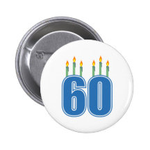 60 Birthday Candles (Blue / Green) Buttons