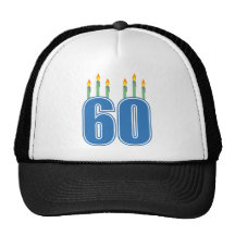 60 Birthday Candles (Blue / Green) Hats