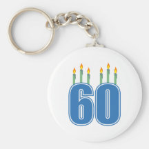 60 Birthday Candles (Blue / Green) Key Chains