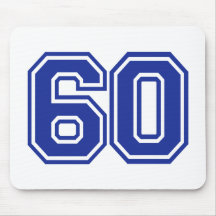 60 - number - sixty mouse pad